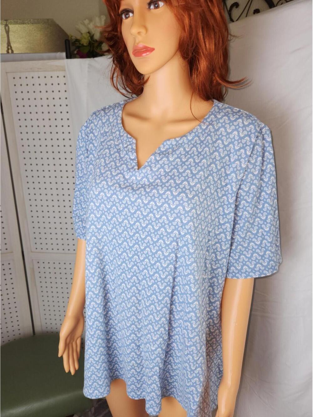 Croft & Barrow, Size  3x, classic tee, short sleeve, comfy, light blue - Picture 3 of 16